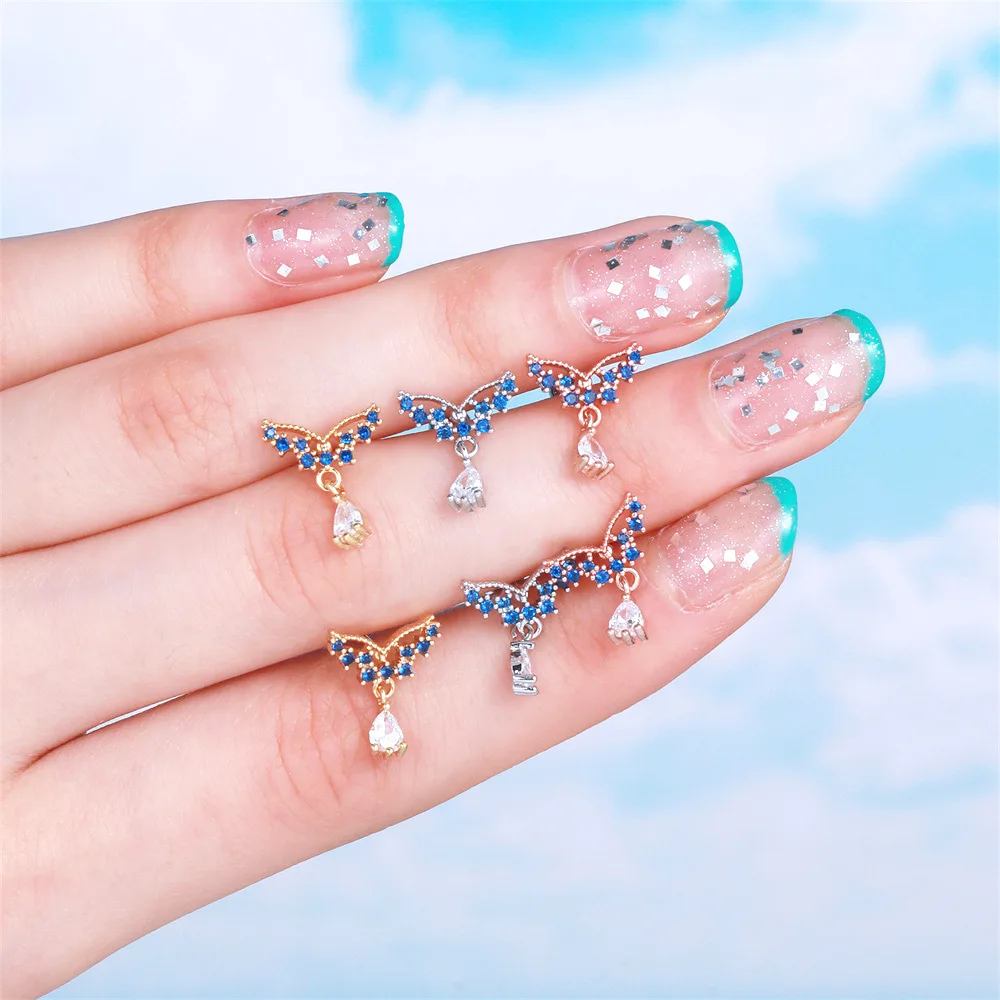 1PC Stainless Steel Zircon Butterfly Flower Cartilage Earrings For Women  Screw Helix Tragus Stud Earring Piercing Jewelry