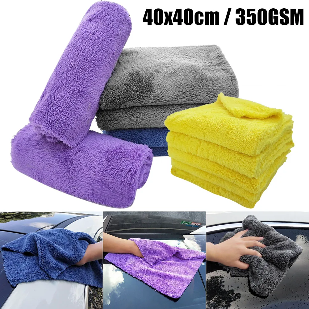 

40x40cm Car Wash Towel Microfiber Cleaning Cloth Coral Velvet Super Absorbent Car Detailing Wet Dry Cleaning Cloth Accessories