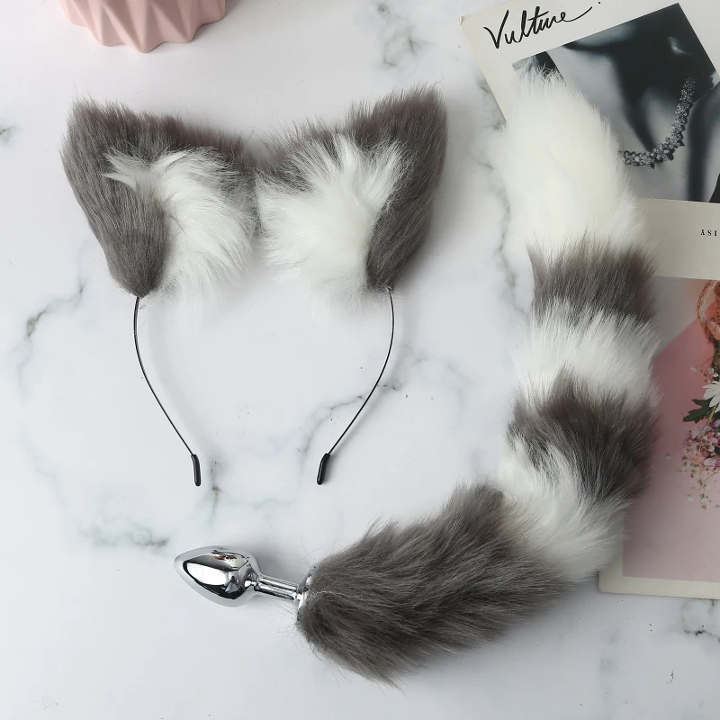 БДСМ-игра для взрослых мягкий хвост с животными металлическая Анальная пробка