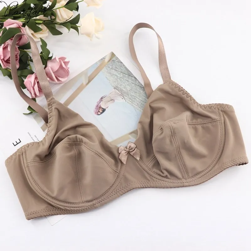

PariFairy Solid Color Plus Size 36-52 D E F Cup Women Bra Intimate underwear Comfortable Full Coverage Lingerie Top