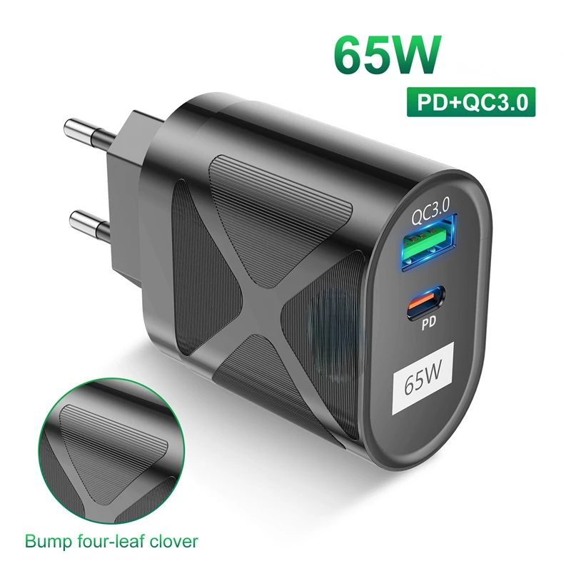 

65W GaN Fast Charge Adapter For MacBook Pro Laptop Type C PD Quick Charger For iPhone 13 11 iPad