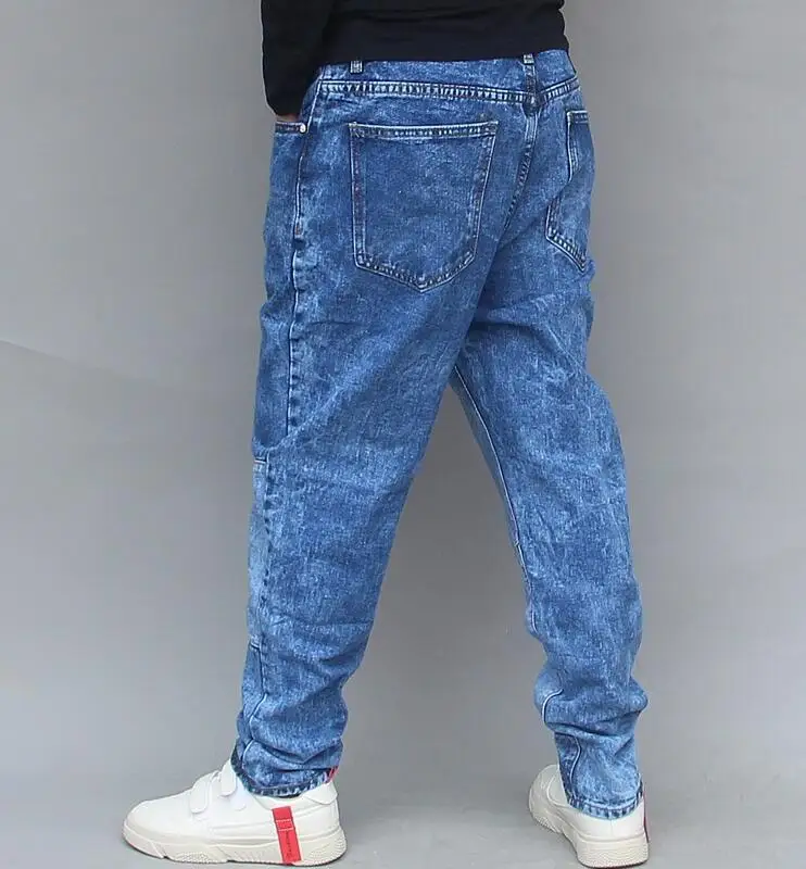 2021 Men Jeans Hip Hop Harem Jeans Men  Loose Baggy Jeans Street Style Collapse Pants Feet Denim Pants