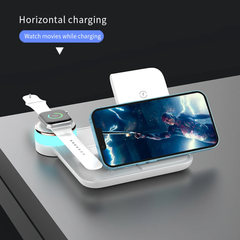 

Headphone Charger Fast Charging Dock Station Universal Polychrome Wireless Charging Board for Iphone 12 13 14 Max 15w