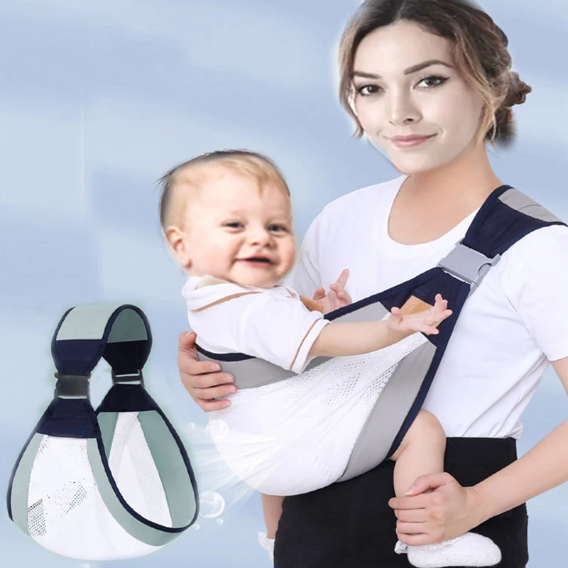 

Baby Wrap Newborn Sling Dual Use Infant Nursing Cover Carrier Mesh Fabric Breastfeeding Carriers Up To 130 Lbs (0-36M)