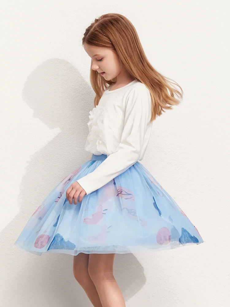 Детская юбка-трапеция Amii мини-юбка для девочек милые летние детские юбки одежда