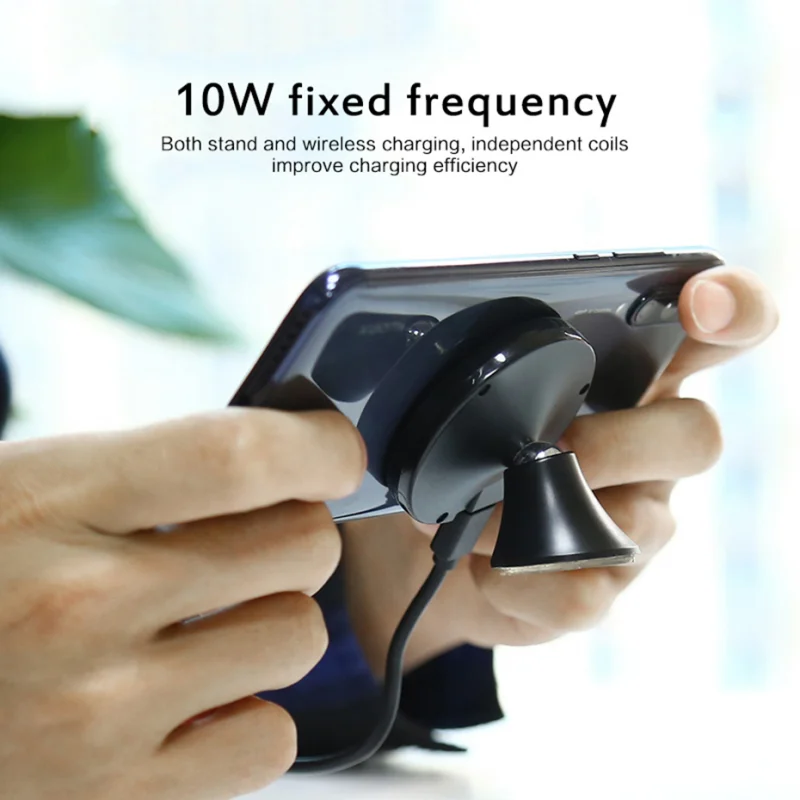 10w wireless charger car phone holder for iphone 12 pro max airpods samsung phone holder in car phone navigation charging stand free global shipping
