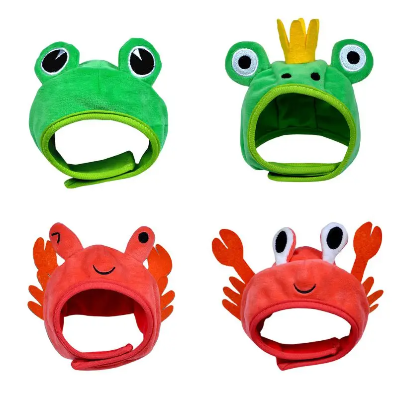 

Funny Animal Shape Pet Dog Warm Frog Hat New Year Cat Cap Costume Party Christmas Cosplay Accessories Photo Props Headwear