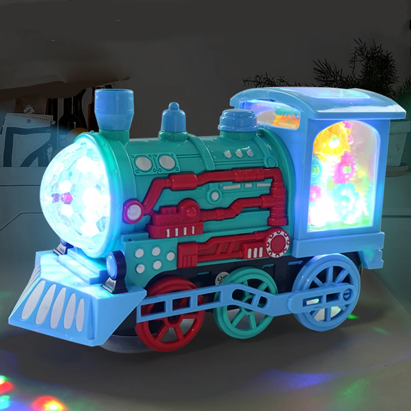 

Electric Gear Train Universal Walking Music Electric Toy Train Colorful Lights Musical Toys For Children Educational Toys