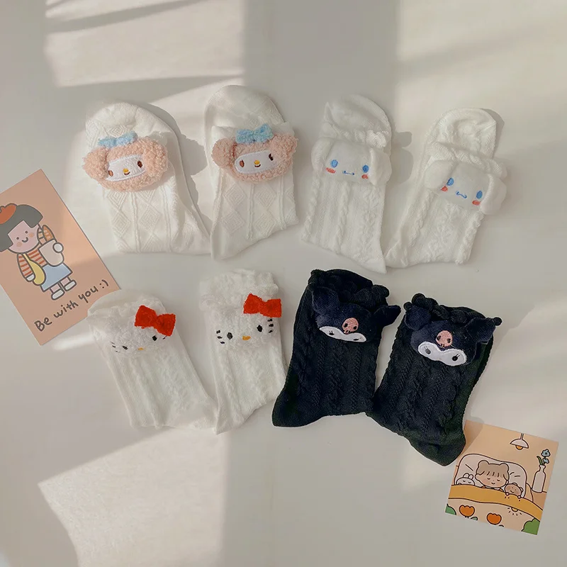

Sanrios Kawai Hellokitty Cartoon Cotton Medium Stockings Japan Jk Medium Stockings Lovely Meloy Doll Fashion Socks Girl Gift