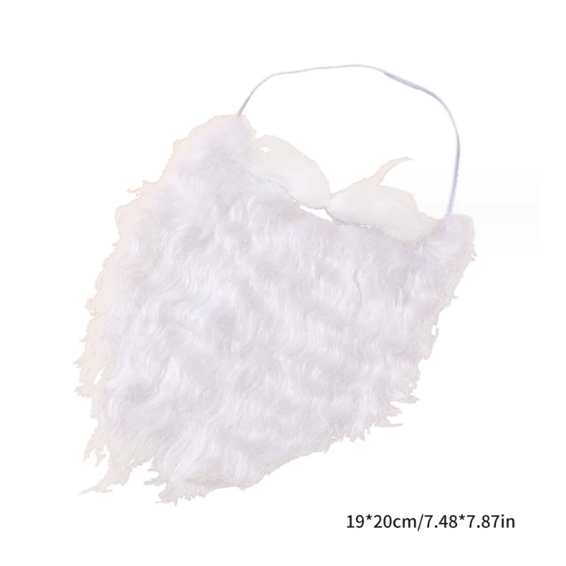 Рождественский костюм Санта-Клауса с бородой забавный белый искусственной для