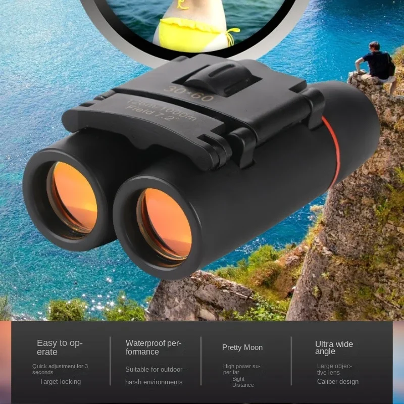 

Zoom Telescope 30x60 Folding Binoculars with Low Light Night Vision for outdoor bird watching travelling hunting camping