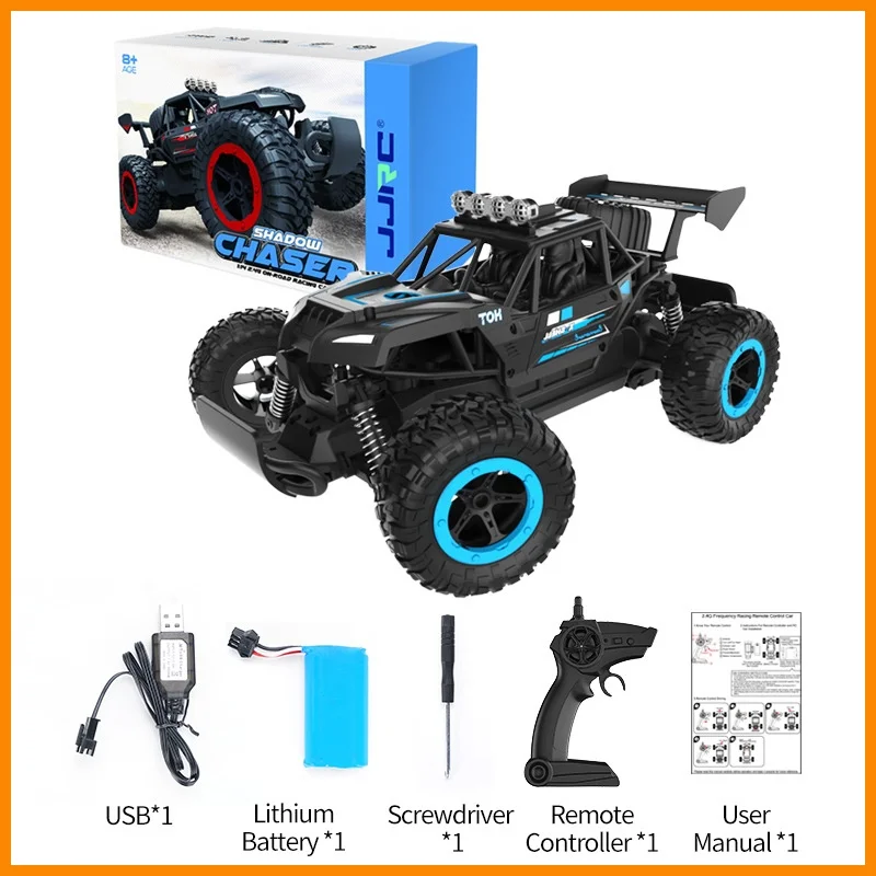 Jjrc Q102 2 4 ГГц 4wd Радиоуправляемый плоский гоночный грузовик со светом 1:14