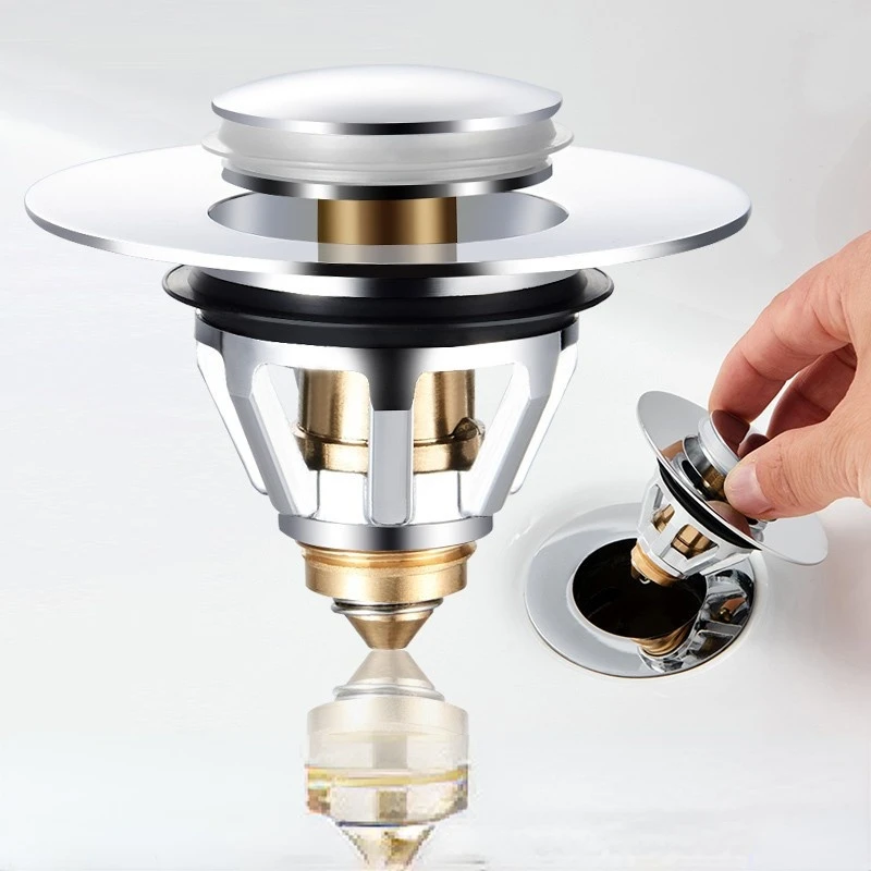 

Washbasin Leakage Drain Plug Washbasin Downcomer Pipe Spring Core Press Type Stainless Steel Flap Plate Accessories