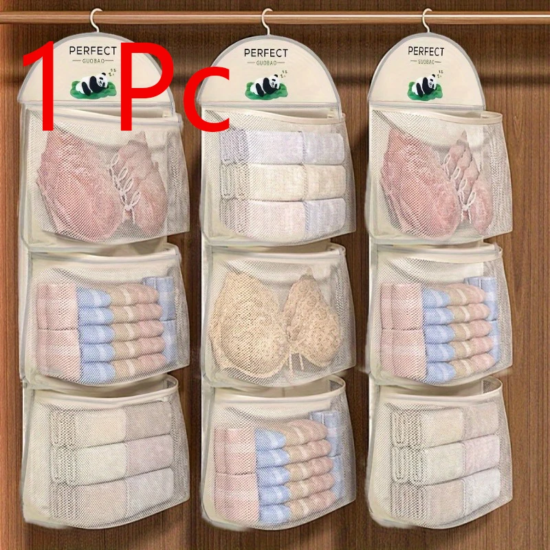 

Трехуровневый сетчатый подвесной органайзер для белья
