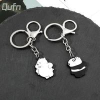 cartoon cute panda pendant keychain metal alloy keyring waist ornaments bag charms accessories gifts for children jewelry