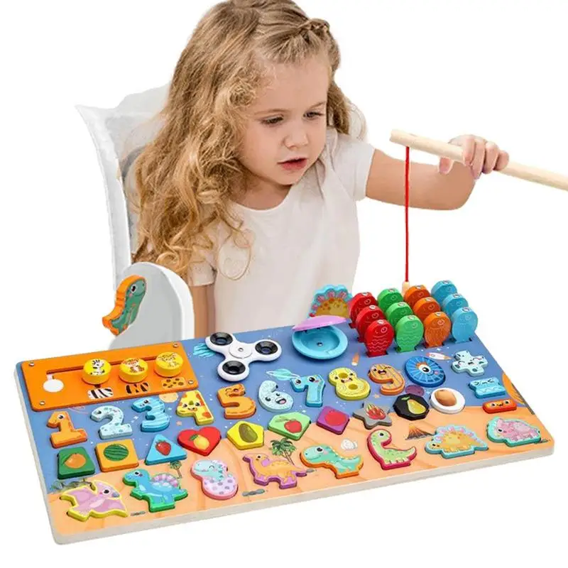 

Montessori Shape Puzzle Wooden Children Dinosaur Shape Sorter Board Educational Matching Toys For Nursery Learning Board Game