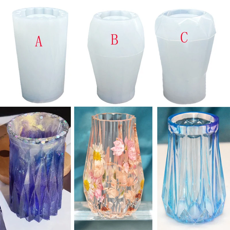 

New Style Vase Silicone Mold 3d Vase Pen Holder Glue Dripping Silicone Mold Diy Gypsum Vase Glue Dripping Vase Home Decoration