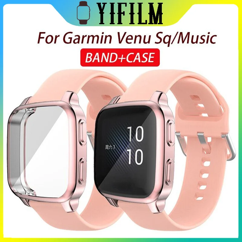 

Силиконовый ремешок 2 в 1 + защитный чехол для смарт-часов Garmin Benz Sq аксессуары для смарт-часов Garmin Benz Sq Music чехол с браслетом Shell