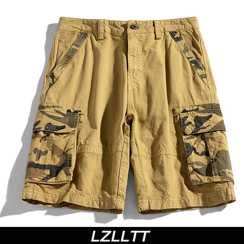 

2023 Summer Men Cargo Camouflage Shorts Mens Cotton Beach Multi Pocket Shorts Men Spring Casual Joggers Shorts Male Dropshipping