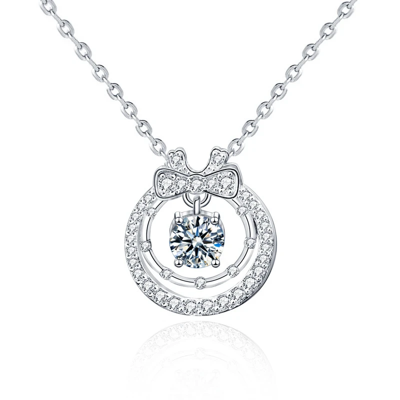 

Luxury D Color Moissanite Pendant Necklaces For Women Bride Top Quality 100% 925 Sterling Silver Sparkling Wedding Jewelry Gifts