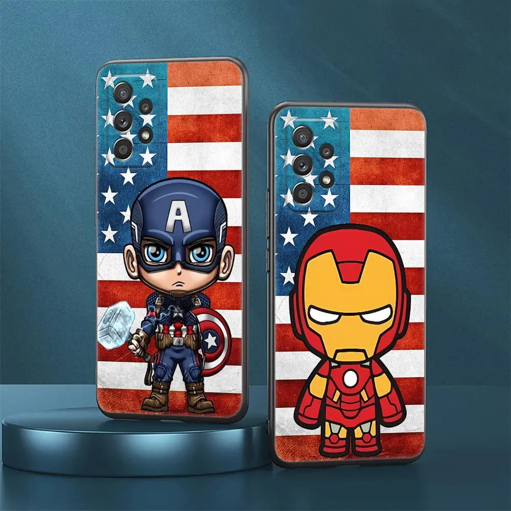 

Captain America Ironman Cute Case For Samsung Galaxy A23 5G Cases A13 A24 A23 A12 A14 A21s A22 A02 A03 A04 S Soft Cover Avengers