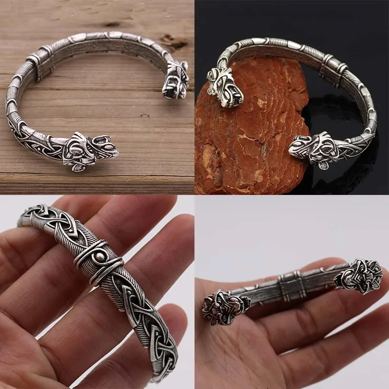 

Браслет-манжета с головой волка для мужчин и женщин