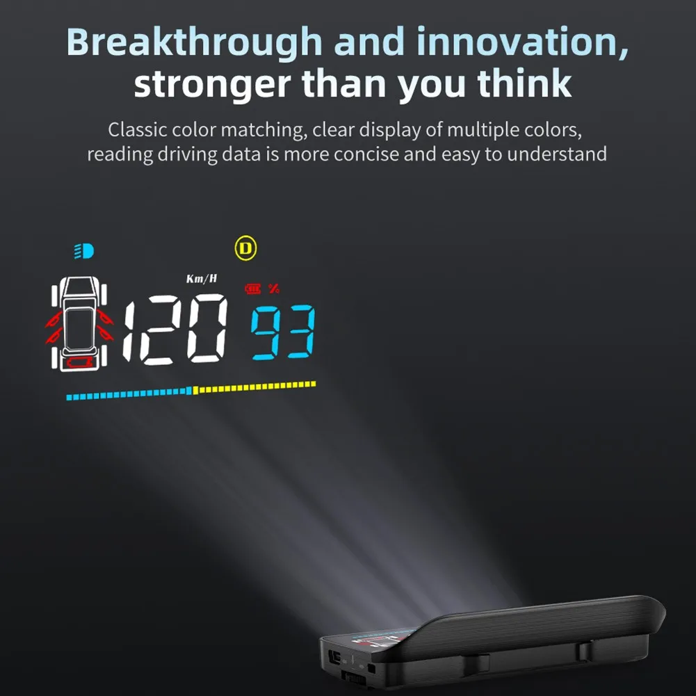 

Car HUD Head-up Display GPS Windshield Projector With Speed Overspeed Warning Mileage Measurement Direction For Tesla Model 3 Y