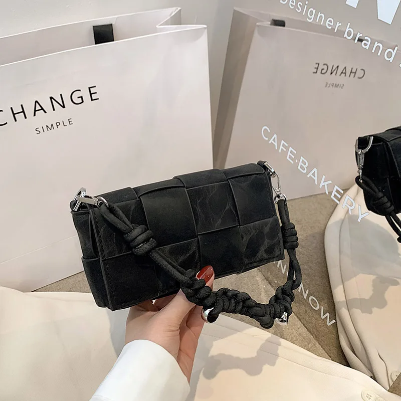 Leather Woven Small Waist Bags For Women Luxury Brand Shoulder Bag New Trend Women Hand Bag Messenger bag Female