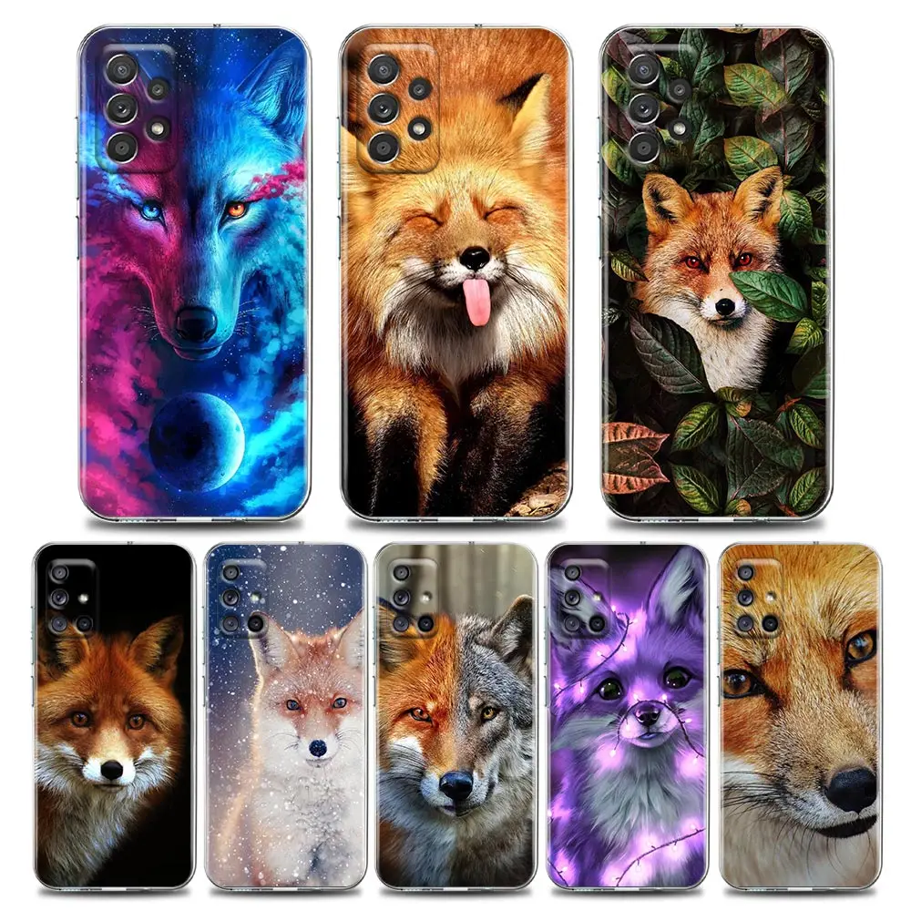 

Fox Clear Soft Case For Samsung Galaxy A54 A72 A52 A32 A23 A73 A53 A71 A33 A41 A31 A21s Silicone Case Back Cover Cute Fox Animal