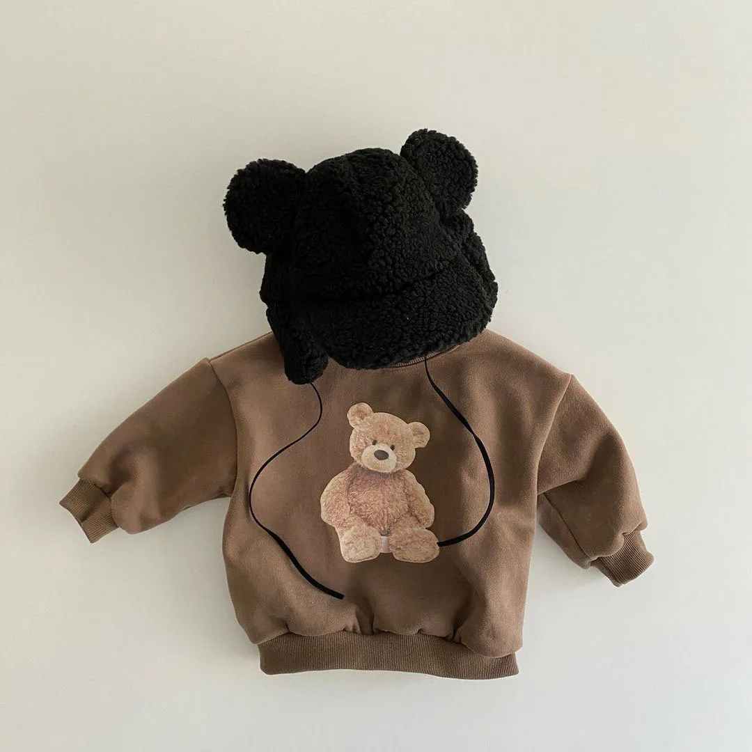 

Children's Sweatshirt Clothing Bear Baby Boys Girls Long Sleeve Warm Pullover Toddler Sweater Autumn Hoodie Top Clothes 2022
