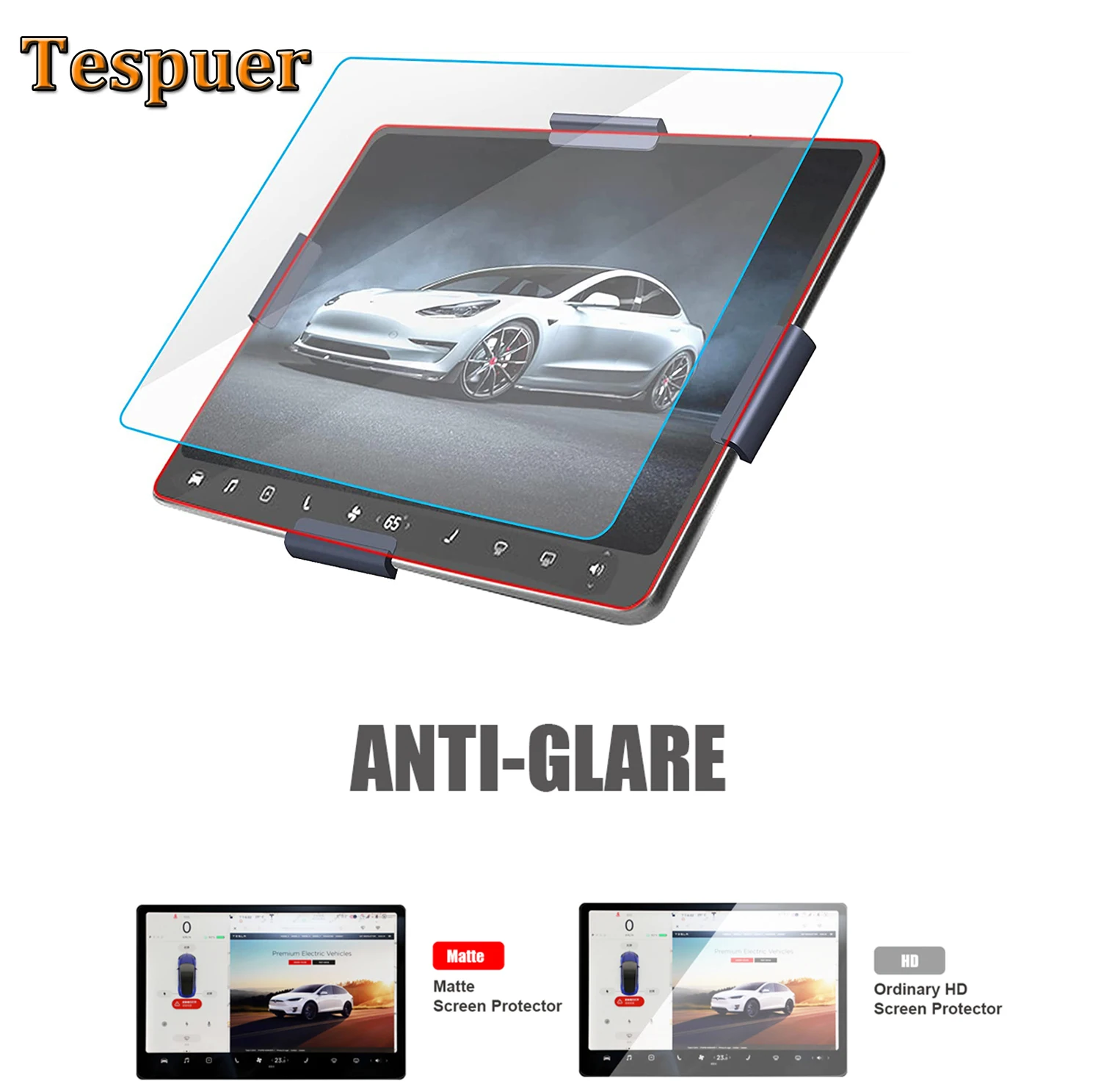 

For Tesla Model 3 Y Tempered Glass Screen Protector Anti-Glare Anti-Fingerprint 15" ModelY Center Control Touchscreen Protector