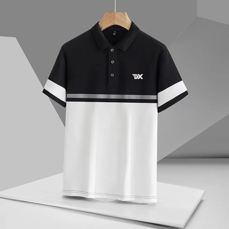 2023 New Men's Summer Short Sleeve Colored Polo Shirt Men's Leisure Business Polo Collar Short Sleeve T-shirt Golf Men's Wear