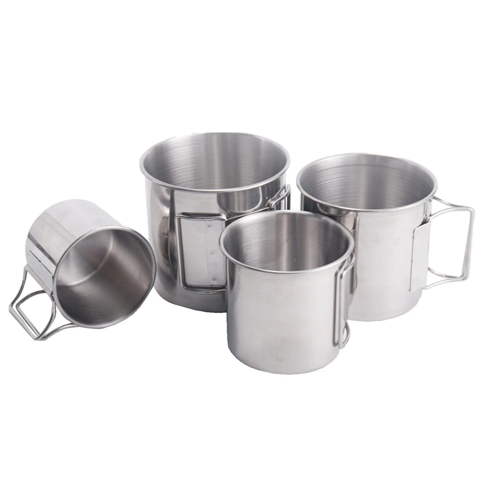 

Stainless Steel Camping Campfire Mug Folding Handle Water Cup Outdoor Camping Water Bottle Coffee Cup Hiking Camping Mug