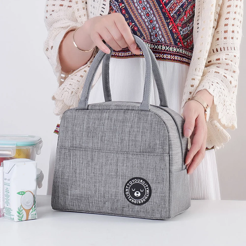 

Lunch Box Portable Waterproof Insulated Canvas Cooler Thermal Bag for Women Girl Kid Office School Travel Camping Outdoor Picnic