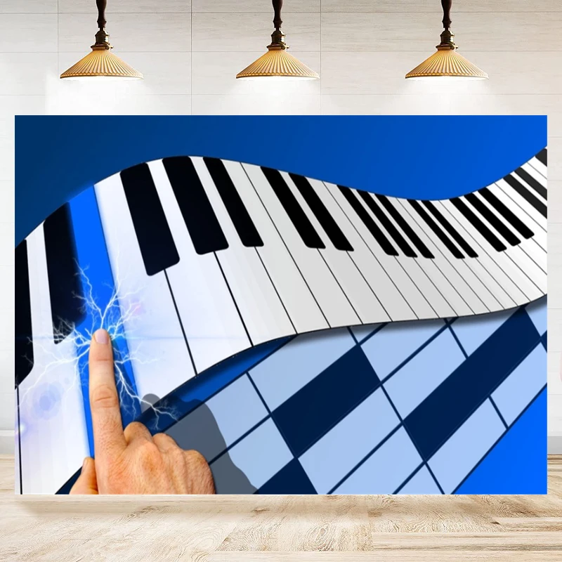

Фон для фотосъемки с изображением музыкального пианино и клавиш
