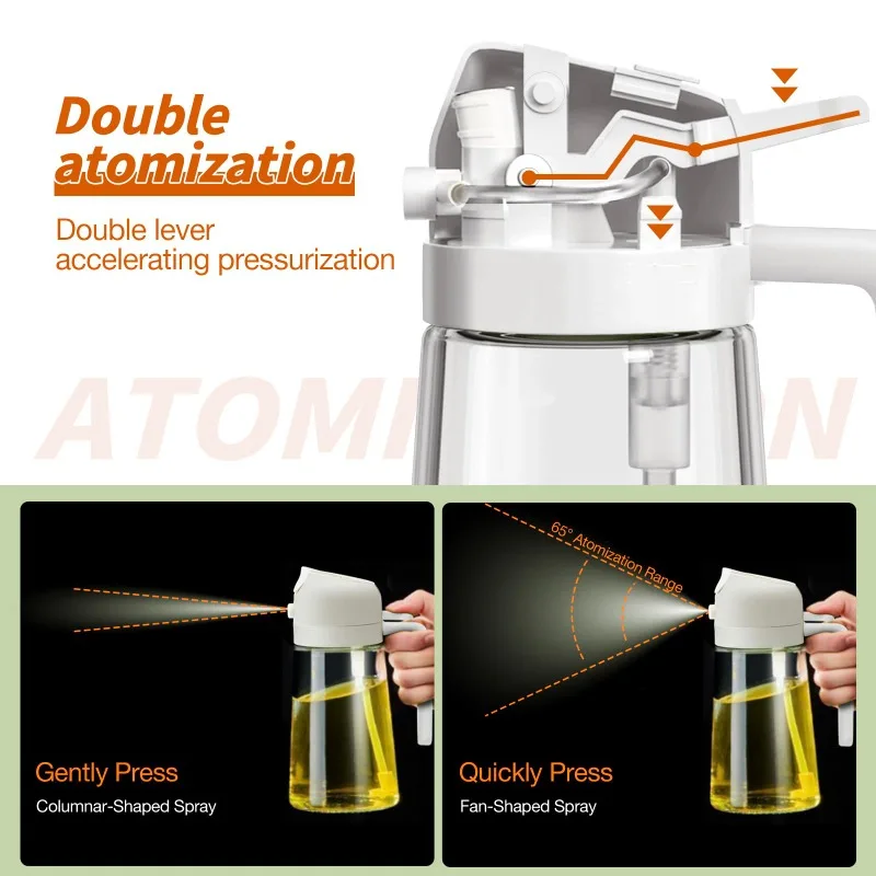 Распылитель масла для приготовления пищи бутылка 2 в 1 кухни стеклянная премиум