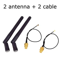 2pcslot 2 4ghz 3dbi wifi 2 4g antenna aerial rp sma male wireless router 17cm pci u fl ipx to rp sma male pigtail cable