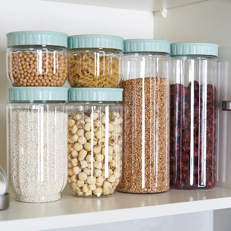 

Кухонный прозрачный контейнер для хранения пищи с крышками, прочный герметичный горшок для зерновых зерен, риса, герметичная пластиковая банка для молока и порошка