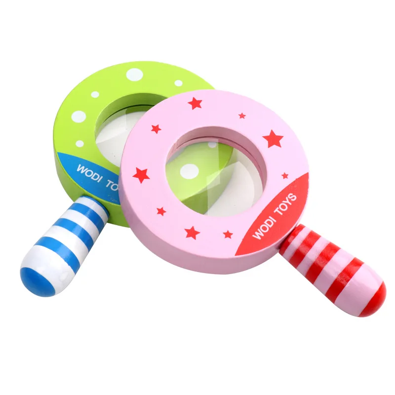 

Baby Classic Toy Wood Cutely Magnifying Glass Toy For Children Educational Learning Exploring Ability Developing Girl Boy