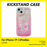 cartoon bear rabbit phone case for iphone12 quicksand 11 pro max soft funda xr apple 13 x xs xsmax 7plus 8plus luxury fashion