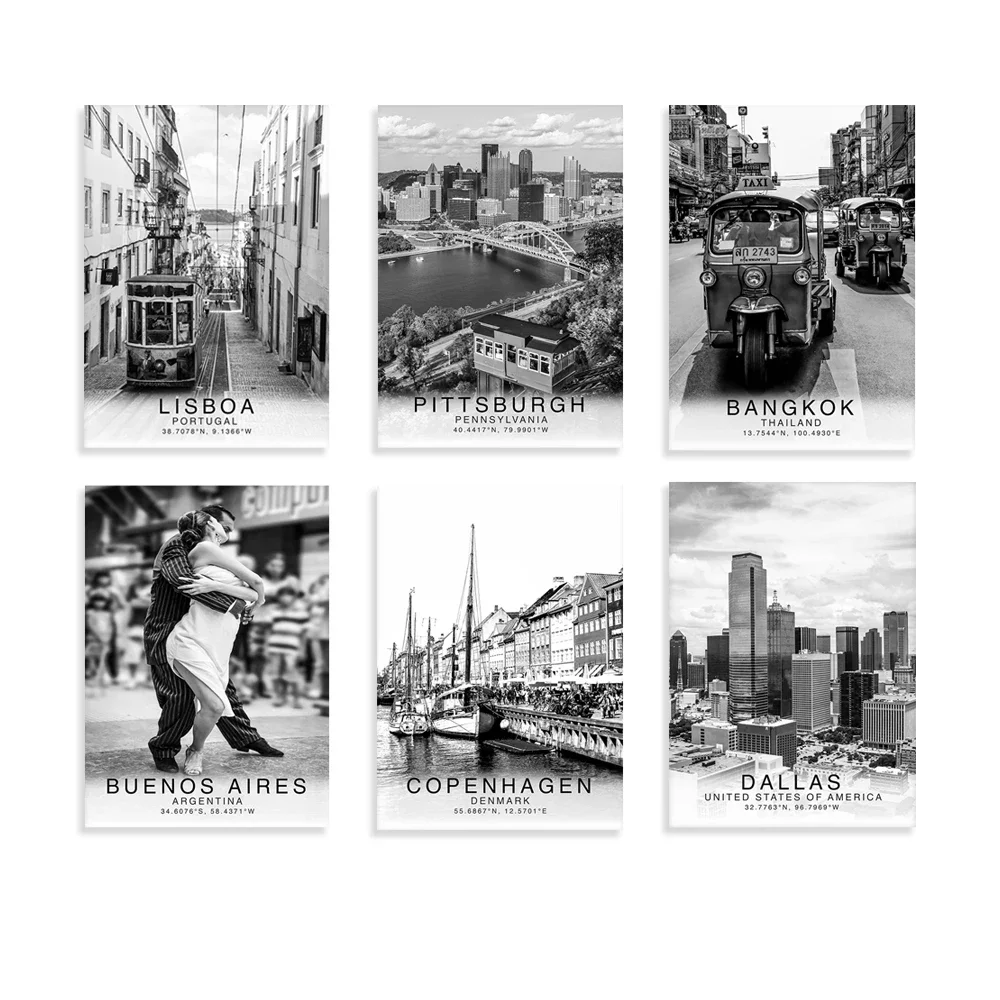 Toscana Copenhagen Buenos Aires Ibiza Phi Islands Mount Everest Dallas Bangkok Street Lisboa Travel Poster