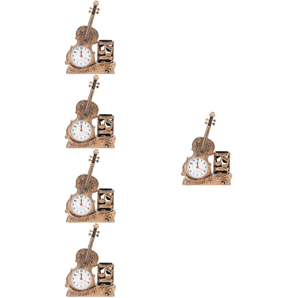

5x Creative Funny Premium Practical Unique Violin Shape Clock Desk Violin Clock Violin Model Decorative Violin Clock for Kids