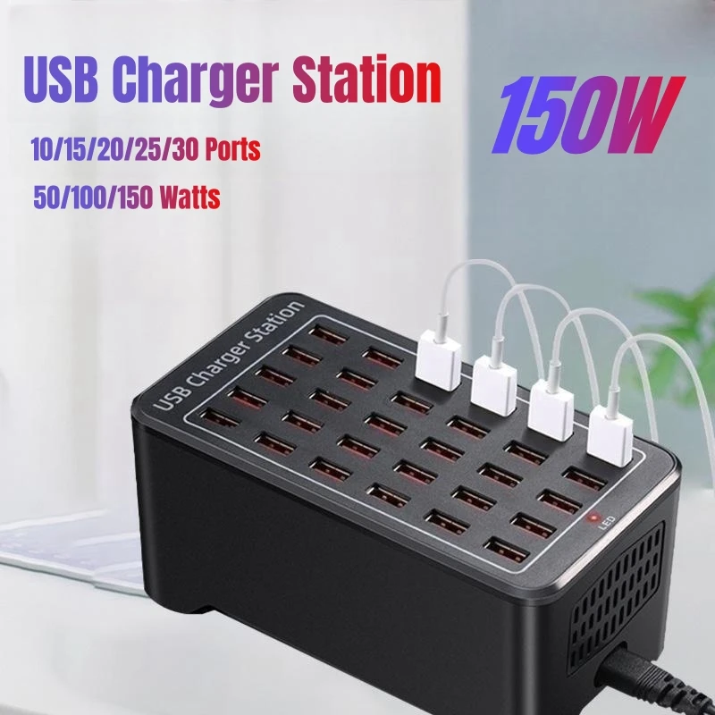 

Универсальное зарядное устройство с несколькими портами USB, 20-30 портов, 150/100 Вт