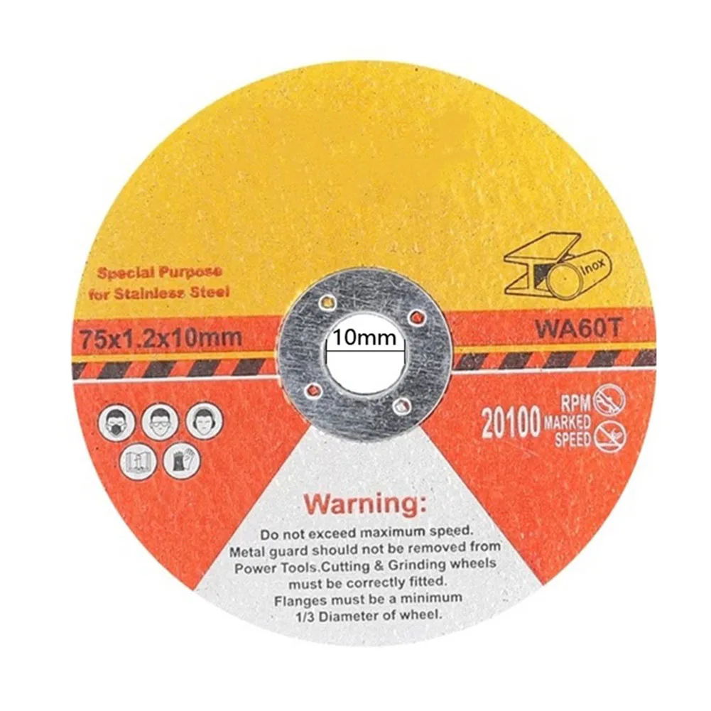 

Grinding Wheel Saw Blade 10mm Bore 15pcs 3 Inch 75mm Cutting Disc Fiber Reinforced Resin Power Tool Accessories