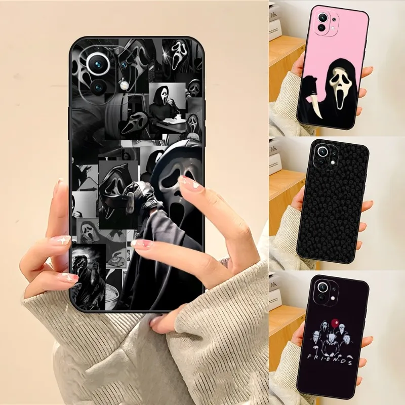 

Ghostface Horror Scream Phone Case For Xiaomi 12Pro 10 9 CIVI Mi10 Mi11 Mi9 Mi12 I T X S Se Pro Youth Ultra X4 Black Soft Shell