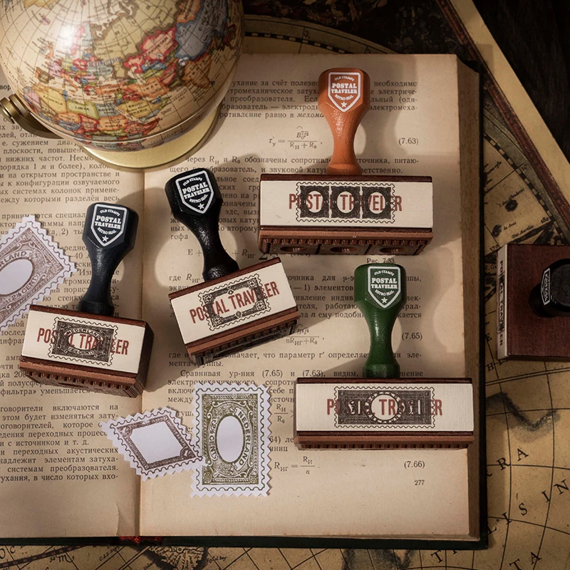 Деревянная ручка печать деревянный резиновый штамп в стиле ретро старинная