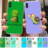 lvtlv cartoon sea turtle phone case for iphone 11 12 13 mini pro xs max 8 7 6 6s plus x 5s se 2020 xr case