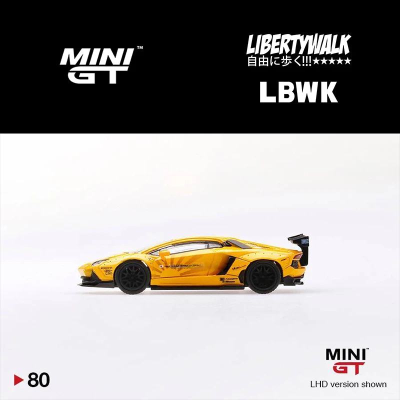 

MINI GT 1:64 Scale Alloy DieCast LP700 LBWK Aventador Yellow Diorama Car Model Scene Layout Collection Ornament Toys In Stock 80