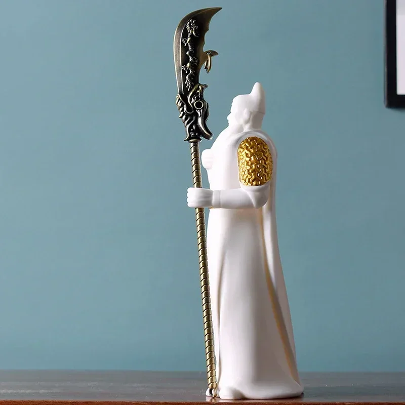 Белая керамическая фигурка героя мультфильма Гуан гонг нео-традиционный