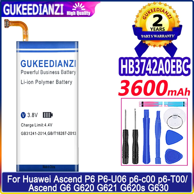 

Battery HB3742A0EZC For Huawei Ascend P6 P6-U06 p6-c00 p6-T00/Ascend G6 G620 G621 G620s G630 3600mAh Batteria + free tools